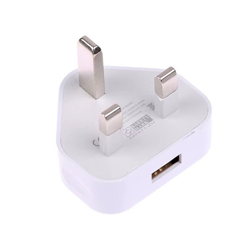 UK 3 Pin Dual USB Stecker Adapter Netz Wand Ladegerät 1/2-Port Für Telefone Tisch_voghion.com