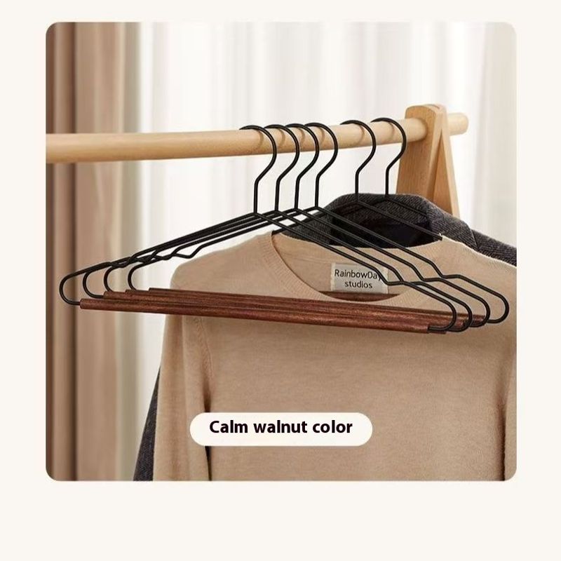Trendy Aluminum Alloy Non-Slip No Trace Thickened Design High-End Light Luxury Round Rod Hangers For Adults_voghion.com