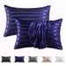 Satin Stripe Pillowcase Set – Luxury Satin Pillow Cover With Envelope Closure (Silky Soft Wrinkle-Resistant Queen Size 2-Pack White & Gold)_voghion.com