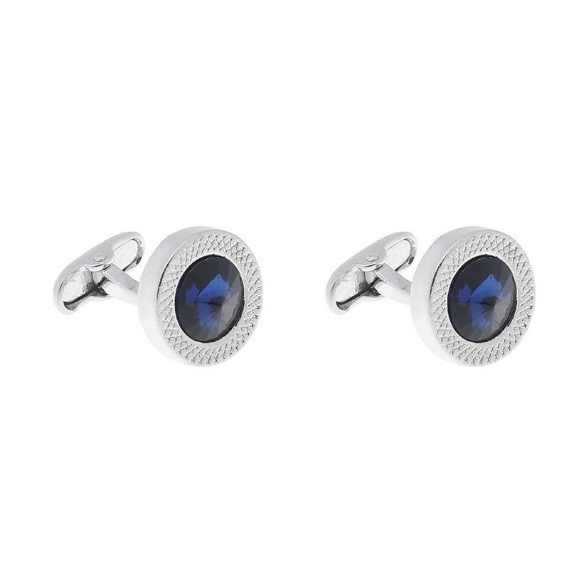 new round diamond crystal cufflinks fashion French business shirt cufflink_voghion.com