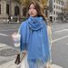 2025 Crown Solid Scarf Winter Pure Color Oversized Shawl Unisex Korean Version Thickened Warm Couple Cashmere Neck Warmer_voghion.com