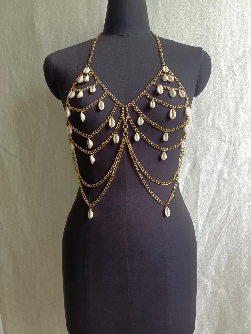 New selling pure handcrafted multi-layer fringe metal chain exquisite body chain_voghion.com