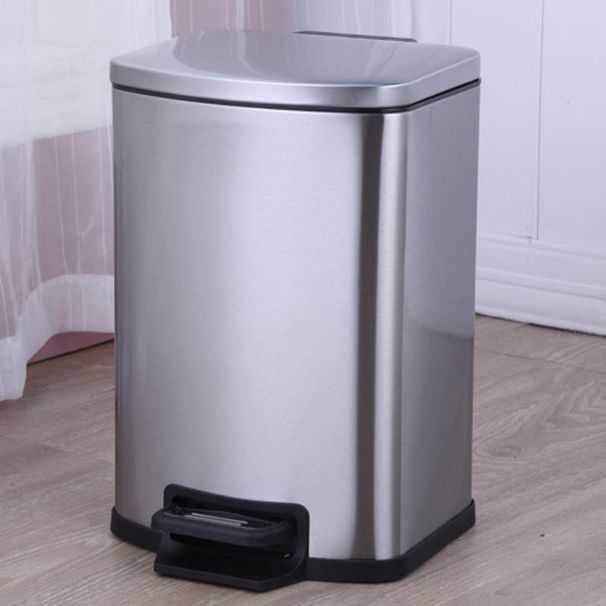 Stainless Steel Step Trash Can – Silent Pedal, 5L/7L/9L/12L For Kitchen, Bathroom & Living Room (Modern Design, Anti-Fingerprint)_voghion.com