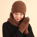 Winter hat, scarf, gloves, three piece set, plus velvet touch screen, outdoor cold proof, thickened knitted hat, three piece set_voghion.com