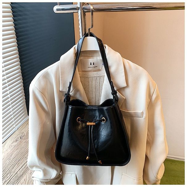 Borsa a secchiello estiva 2025, nuova borsa a mano in PU con coulisse, tendenza moda coreana, borsa di alta gamma per pendolari_voghion.com