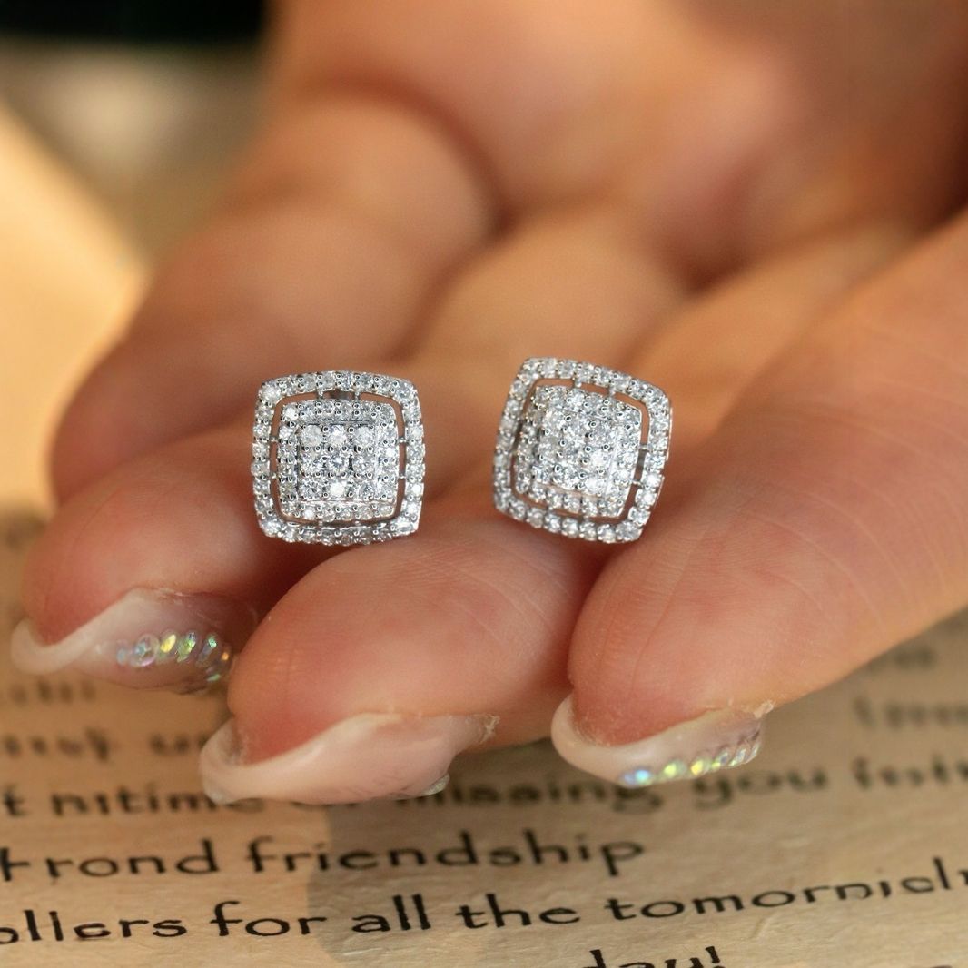 Klasiski kvadrātveida hiphopa cirkona auskari vīriešiem, vienkārši luksusa cukura kubiņu auskari, karsti pārdodami auskari_voghion.com