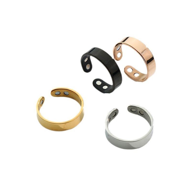 Jewelry Stainless Steel Therapy Adjustable Snoring Ring Double Magnetic Health Fat Control Accessory_voghion.com