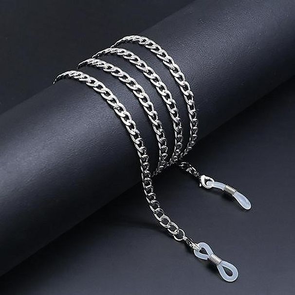 Maschera in metallo esagerata cubana con catena antiscivolo, cinturino per occhiali, accessori, corda appesa anti-smarrimento a doppio uso_voghion.com