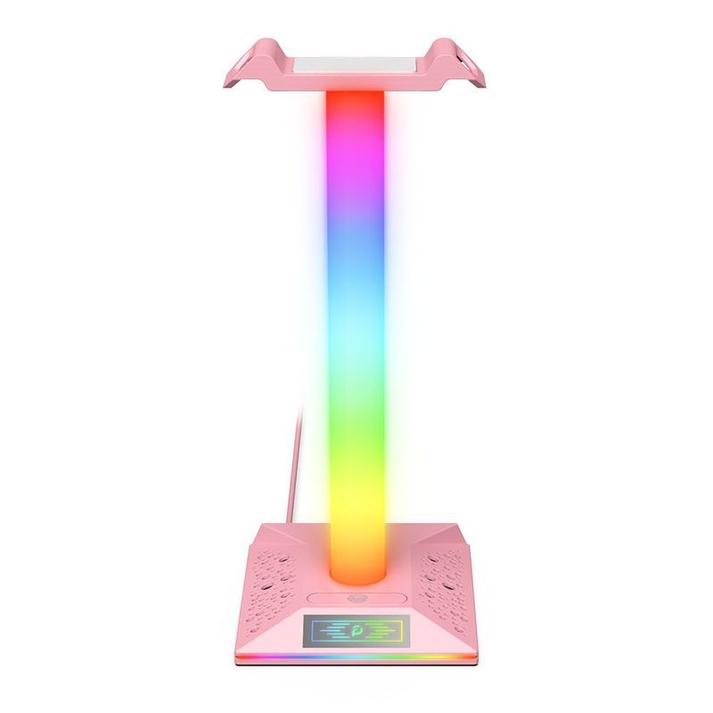 PIWIJOY Gaming Headset RGB Lighting Desktop Atmosphere Light USB Docking Station E-sports Display Stand_voghion.com