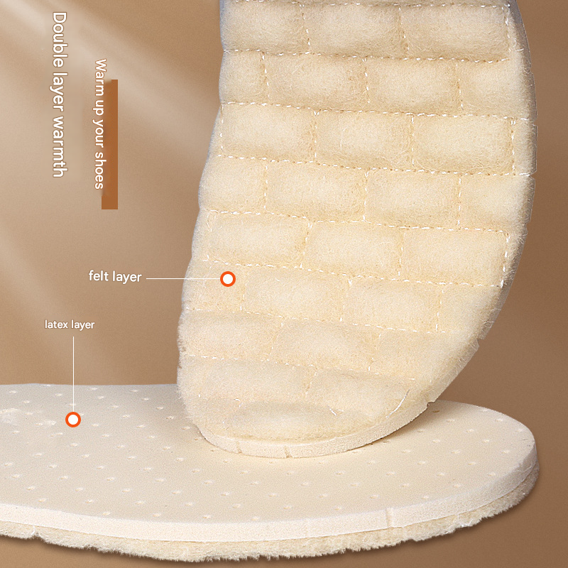 Suitable For All Seasons Children's Latex Wool Winter Thickened Warm High Elastic Shock Absorption Full Cushion Soft Breathable Sports Insoles_voghion.com
