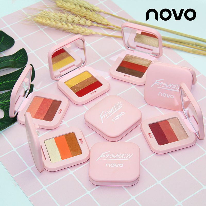 Ombretto colorato NOVO5210 flessibile tre graduale cambiamento sirena polvere zucca vino rosso terra colore piatto_voghion.com