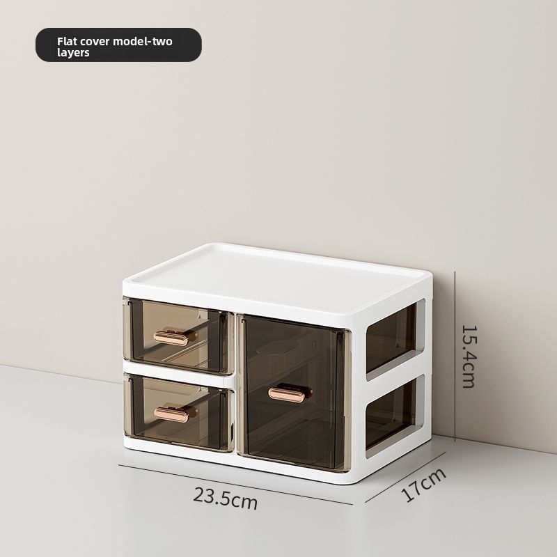 Boîte de rangement de grande capacité pour cosmétiques et papeterie, organiseur de bureau à tiroirs, support de rangement pour articles divers_voghion.com