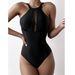 Women's One-Piece Rash Guard Swimsuit Sleeveless High Waist – UPF50+ Sun Protection, Quick-Dry & Stretchy For Surfing, Swimming, Hot Spring_voghion.com