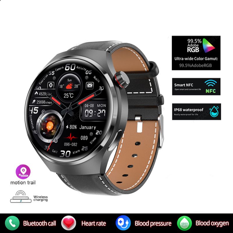2024 nove pametne ure moške GT4 Pro 360*360 HD zaslon srčni utrip Bluetooth klic IP68 vodotesna NFC pametna ura za Huawei Xiaomi_voghion.com