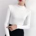for Women 2023 Autumn Winter New Slim Fit Long Sleeve Sweater Half Turtleneck Knitted Base Layer Top_voghion.com