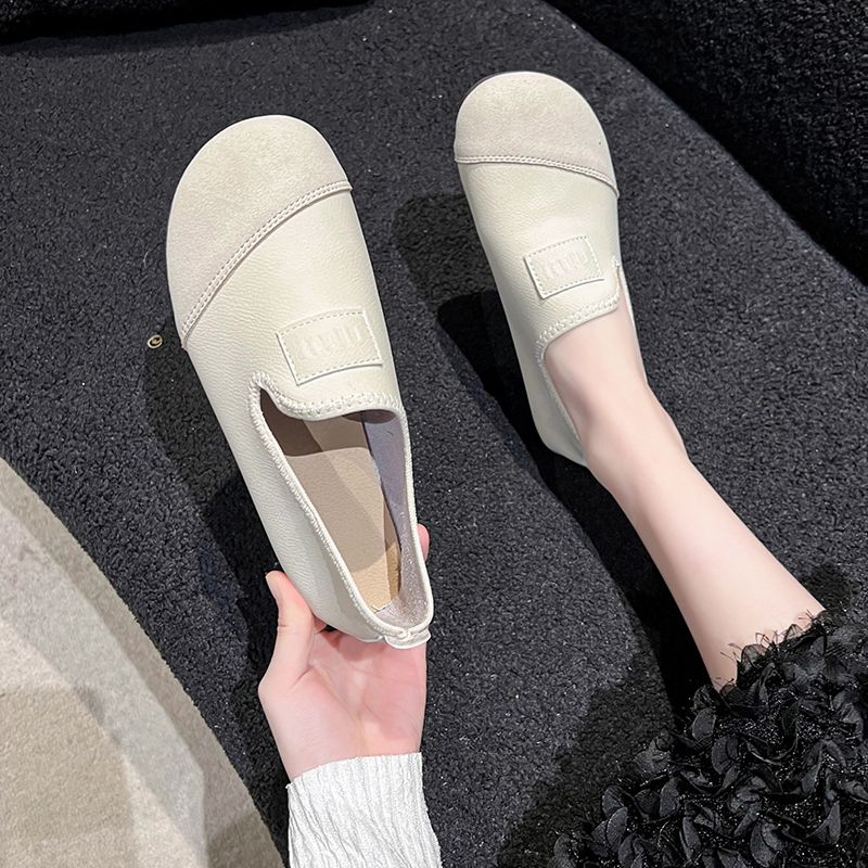 Retro soft sole single 2024 new fashion all flat women's a slip-on bean shoes_voghion.com