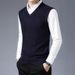 Ärmellose Herren-Pulloverweste mit V-Ausschnitt – Slim Fit-Strickpullover für Herbst und Winter – lässiges einfarbiges/kariertes/geblümtes Muster_voghion.com