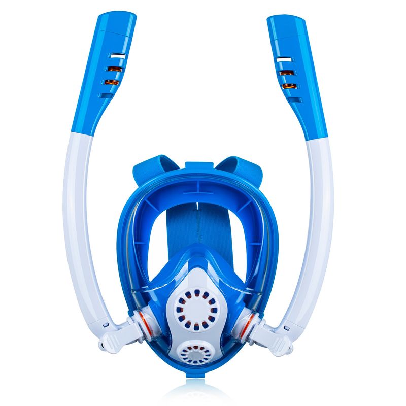 Ny snorkel Sanbao svømning snorkel maske til børn Full face dobbelt rør silikone snorkel maske_voghion.com