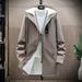 Men's Mid-Length Windbreaker Jacket – Thickened Fleece Lined, Hooded, Stylish & Warm For Winter & Spring (Black/Gray/Khaki/Beige, Sizes M-4XL)_voghion.com