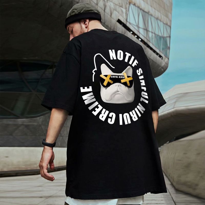 C&J2023 Neues T-Shirt Fat Man Trendy ins Kurzarm-T-Shirt, trendige Marke, lockerer Sommer, Größe L, 5/1, Halbarm, 8XL_voghion.com