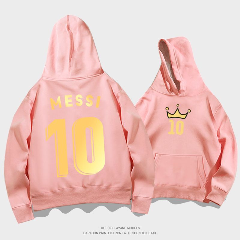 Messi # 10 Cappotto con cappuccio con spalle larghe per sport di calcio giovanile alla moda primaverile e autunnale_voghion.com