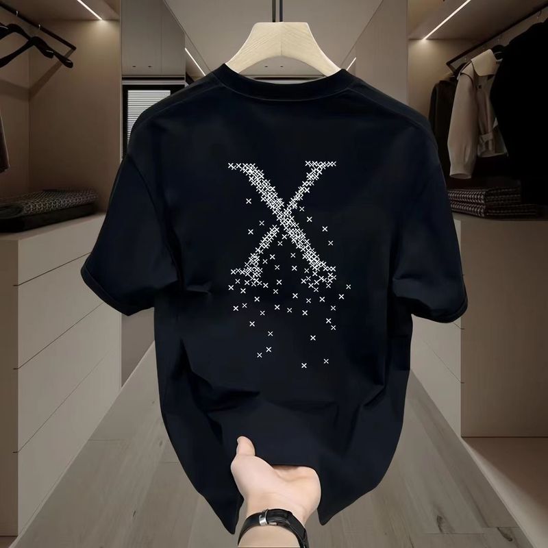 Women's Large Size Loose Round Neck Printed Bottoming Shirt Half Sleeve Short Sleeve T-Shirt Top Trend_voghion.com