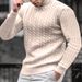 Maglione invernale da uomo con collo alto, maglione invernale da uomo, maglione a collo alto spesso, maglione a righe tinta unita, maglione casual caldo a collo alto_voghion.com
