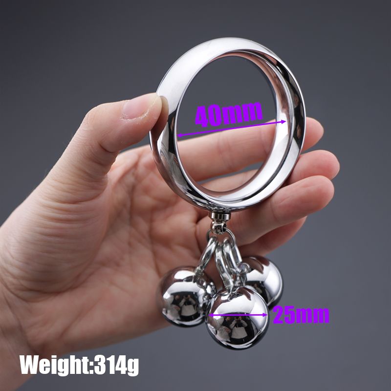 40/45/50mm Vergroter Penisstretcher Roestvrijstalen Dubbele Kralen Gewichtsring Orgasme Volwassen Sekswinkel Product_voghion.com