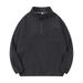 Herrenbekleidung Polarfleece-Sweatshirt Herren Samt Stehkragen Knopf Halboffener Kragen Pullover_voghion.com
