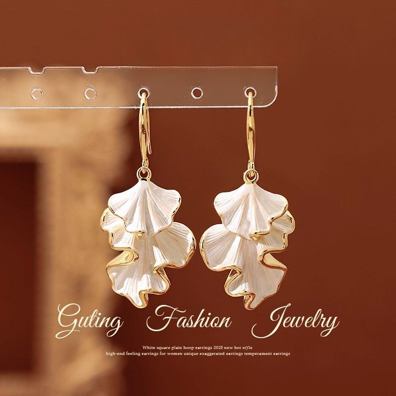 Gu Ting Double Layer Leaf For Women, Light Luxury, High-end Feel, Elegant And Grand Stud , 2025 New Hot-selling_voghion.com