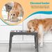 Slow Feeder Adjustable Height Table Cat Dog Neck Protection Stainless Steel Pet Elevated Double Bowl Stand_voghion.com