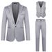 CT Business Casual Set für Herren: Dreiteiliger Anzug mit Blazer, Hose und Weste_voghion.com