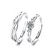 Zirkonia Diamant mit einem Paar verstellbarer lebendiger Münder für Männer und Frauen Paare S Reines Silber Paar Ring Mode_voghion.com