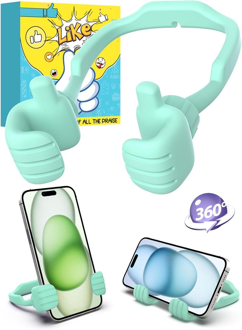 Cell Phone Stand: Phone Holder For Desk Boys Gift For Grandma Daughter Women Son Fathers Men Dad Thumbs Up Lazy Day Birthday Funny Cool Gadgets_voghion.com