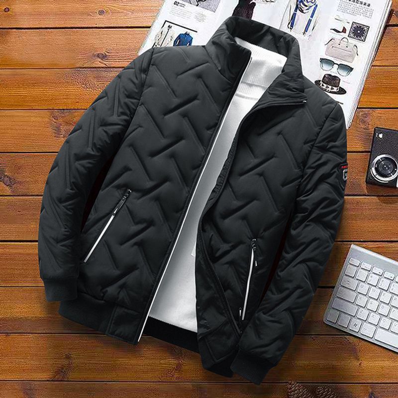 Autumn Jacket Men Cotton Padded Jacket Korean Fashion Streetwear Casual Jacket Men Fashion Clothing Stand Collar Coats_voghion.com