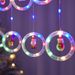 Festoon Wishing Ring LED Christmas Curtain Festive Atmosphere Decorative String Lights_voghion.com