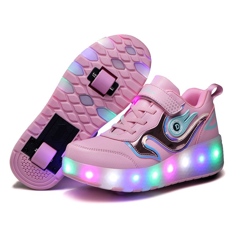 Scarpe per bambini Fornitura di scarpe da corsa, pattini a due ruote, pattini a rotelle per ragazzi e ragazze, scarpe con luci a LED, produttori all'ingrosso_voghion.com