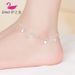 New Silver-Plated Double-Layer Small Square Anklet Beaded Chain Goddess Foot Jewelry_voghion.com