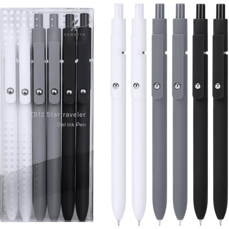 Gel Pens6Pcs Fine Point Smooth Writing Pens 0.5mm Black Gel Ink HighEnd Series Ballpoint For Journaling Note Taking Gifts For W_voghion.com