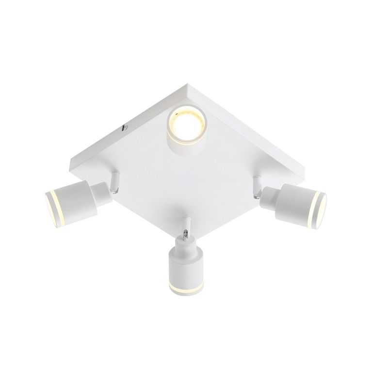 Deckenstrahler Weiß Deckenleuchte 4 Flammig - Modern Schwenkbar Deckenspots GU10 Deckenlampe Eckig Metall Flurlampe In Für Büro Schlafzimmer Esszimmer_voghion.com