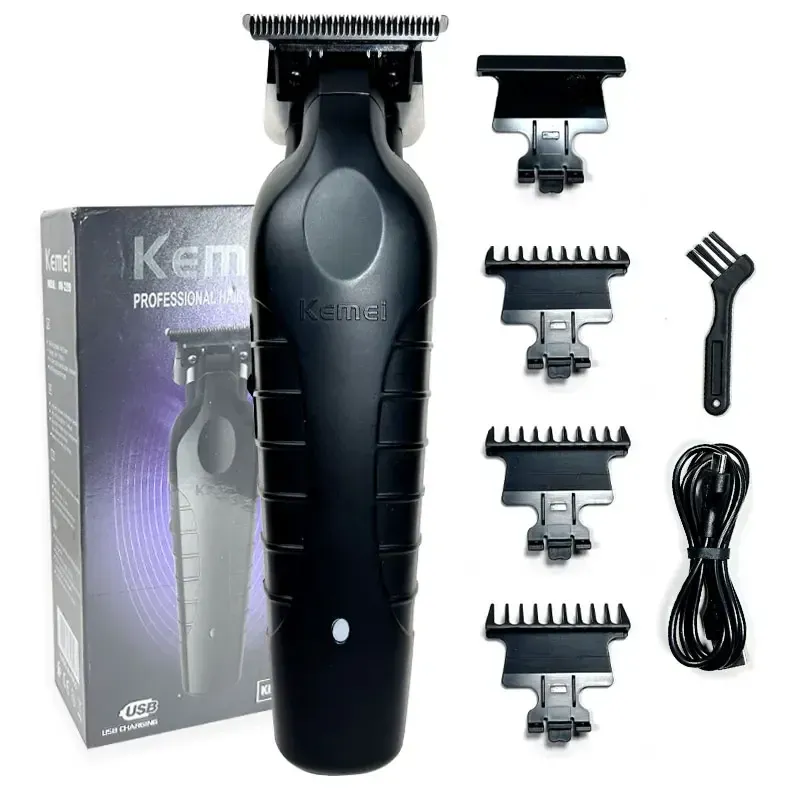 Tuns fără fir Kemei 2299 pentru frizerie, 0 mm, zero goluri, sculptură, detailer, tuns electric profesional, finisare, tăiere_voghion.com