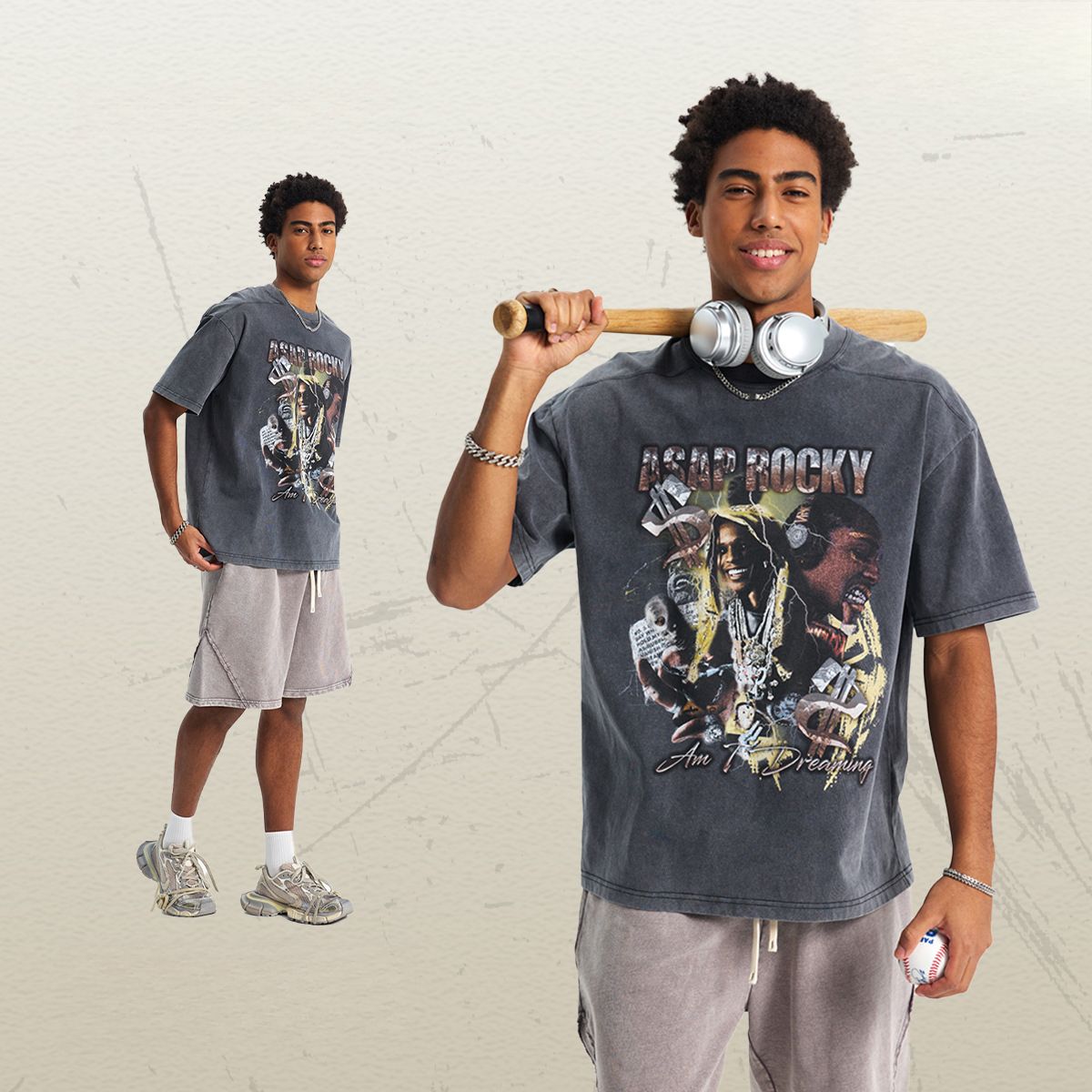 American Light Trend Batik Old Retro Printed Men's Short-sleeved T-shirt_voghion.com