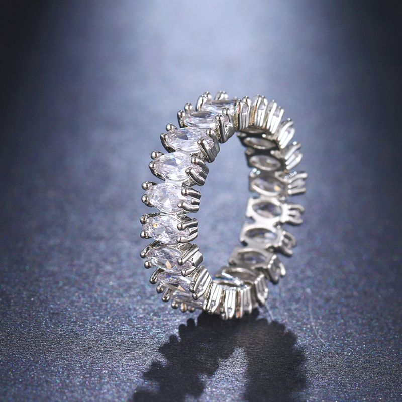 Anello unisex versatile in stile hip-hop con fila singola di diamanti e zirconi AAA_voghion.com