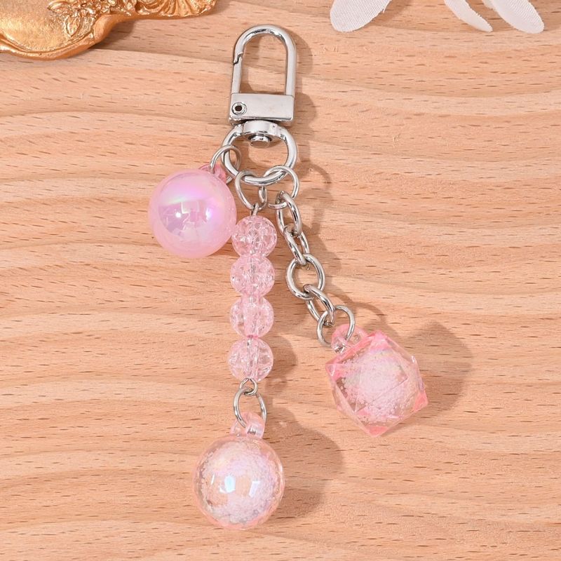 Roze kralen beer wolk mode handgemaakte tas rits telefoon CCD hanger sleutelhanger_voghion.com