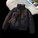 American Style Short Cotton Jacket For Men Winter Stand Collar Coat Trendy Brand Feel_voghion.com
