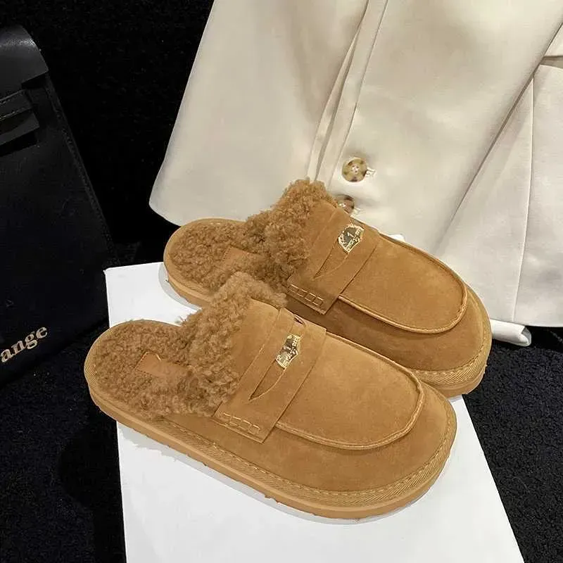 Pantofole da donna comode e antiscivolo, calde, alla moda, casual, da esterno, invernali, in cotone, XW6.5_voghion.com