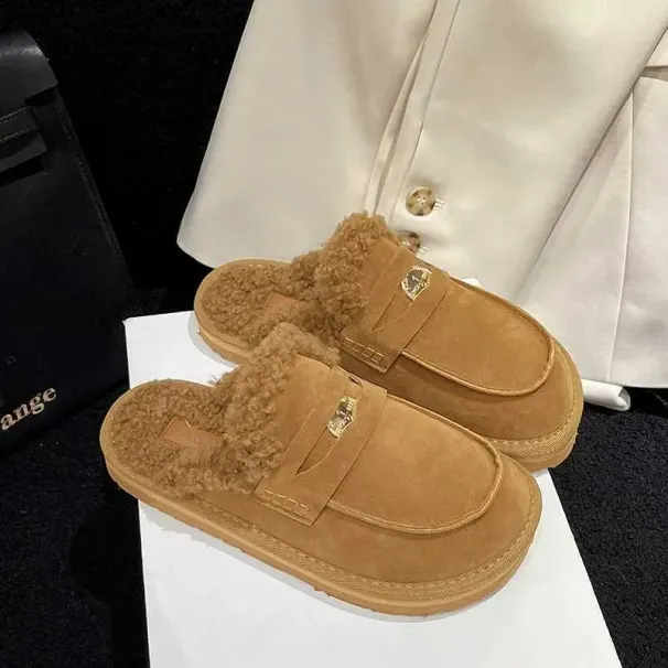 Pantofole da donna comode e antiscivolo, calde, alla moda, casual, da esterno, invernali, in cotone, XW6.5_voghion.com