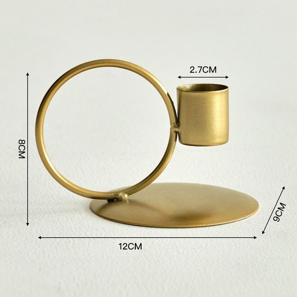 Portacandele doppio minimalista a forma di U – Decorazione da tavolo in ferro per cene e matrimoni (finitura nera/oro, stile rustico e moderno)_voghion.com