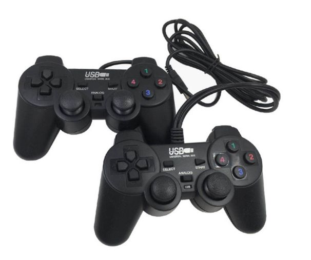 Controller USB208 Single Shock nero per PC, computer, gioco cablato, doppio giocatore, battaglia_voghion.com