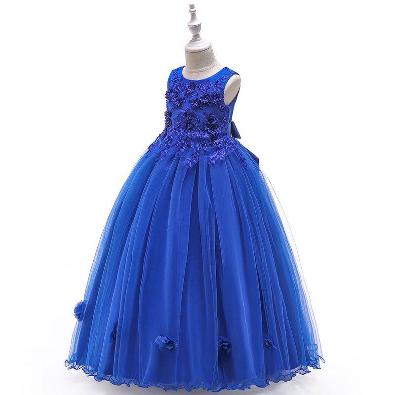 Costume de spectacol pentru mame și copii, rochie cu petale și mărgele cusute manual, rochie de fetiță cu flori, rochie de prințesă pufoasă_voghion.com